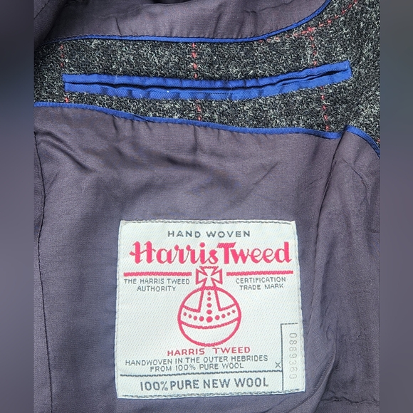 Harris Tweed Wool Blazer Sport Coat Jacket 42L Alexandre London - Picture 4 of 8
